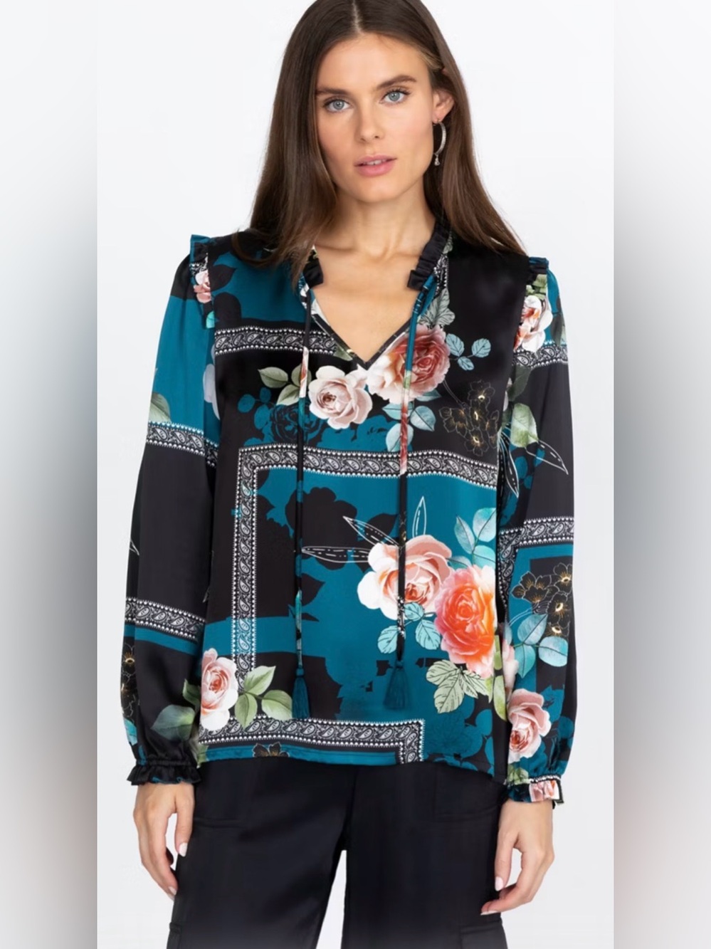 Johnny Was Rosabel Ruffle Relaxed Blouse